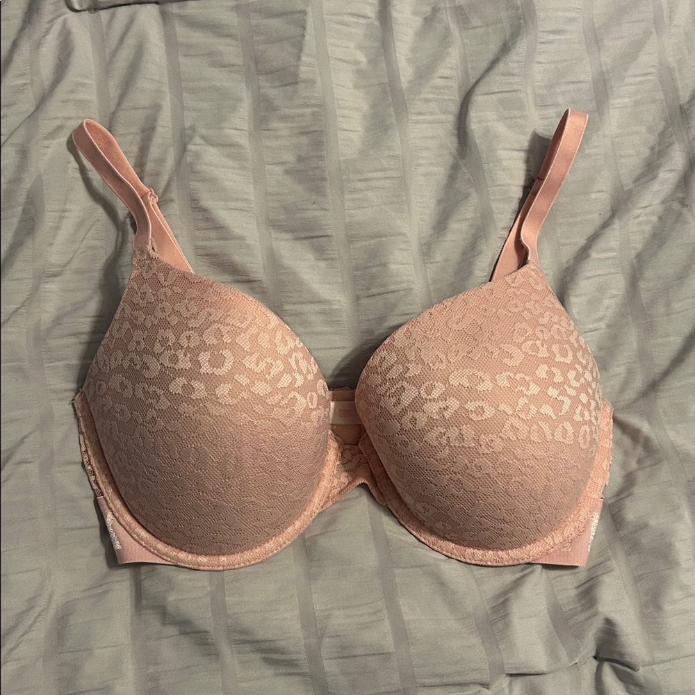Leopard Print Light Pink Bra